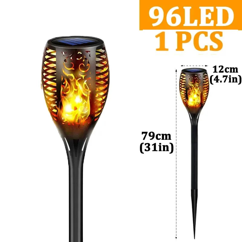 Auntie Glowria Solar Lighting LED Outdoor Solar Torch Lights | Waterproof, Eco-friendly | Flickering Flame for Garden, Patio & Pathway