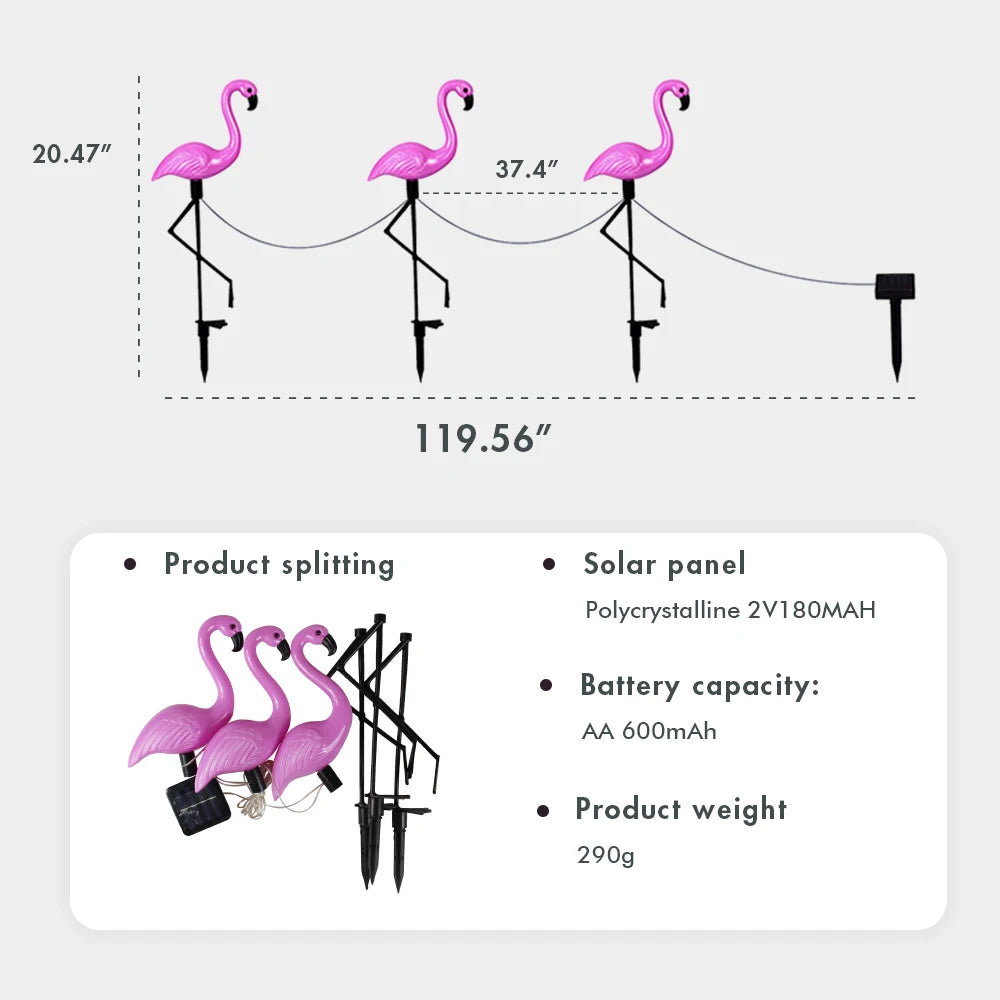 Auntie Glowria Solar Lighting Pink Flamingo Garden Decor | Eco-friendly, Waterproof | Outdoor Landscape Lights for Lawn, Patio, Walkway, Pathway Decoration