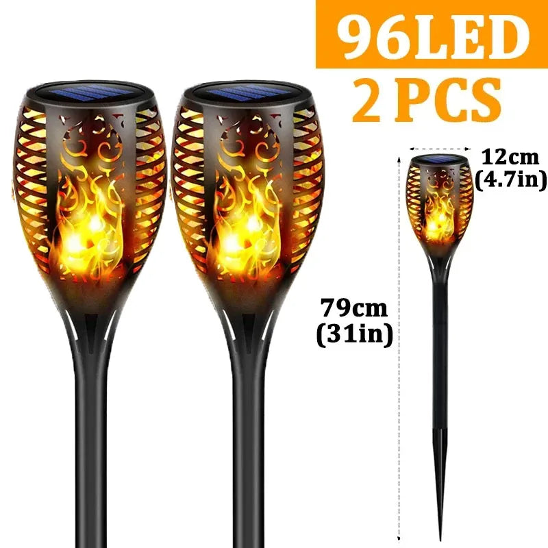 Auntie Glowria Solar Lighting LED Outdoor Solar Torch Lights | Waterproof, Eco-friendly | Flickering Flame for Garden, Patio & Pathway